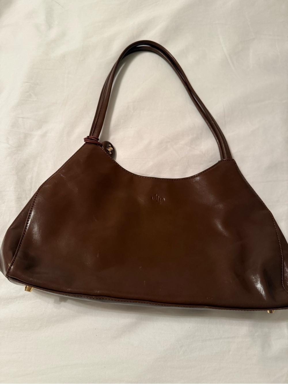 Vintage MONSAC Original — Classic Chocolate Brown Leather Crescent Shoulder Bag